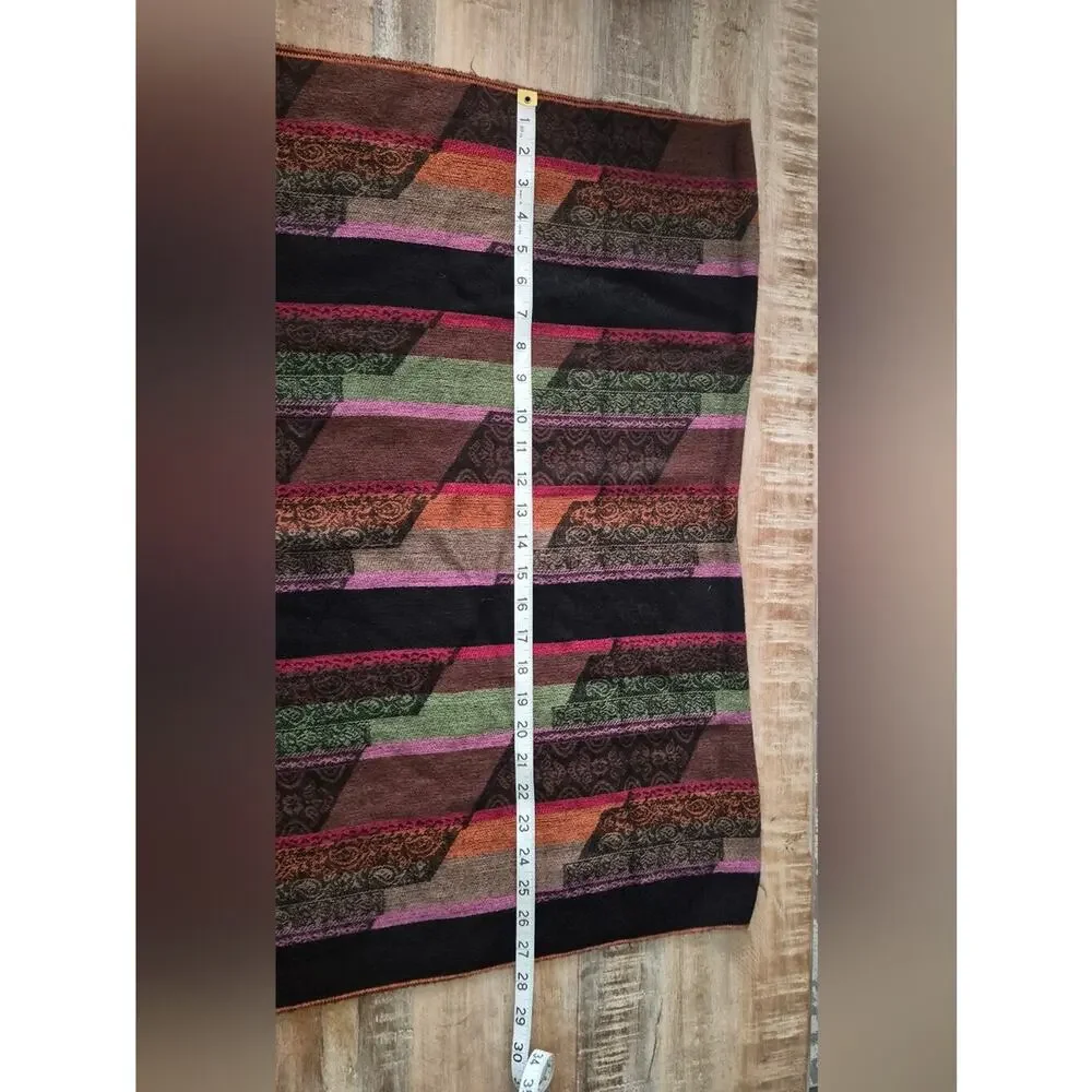 Luxury Cashmere Silk Striped Pashmina Shawl Wrap XL 27